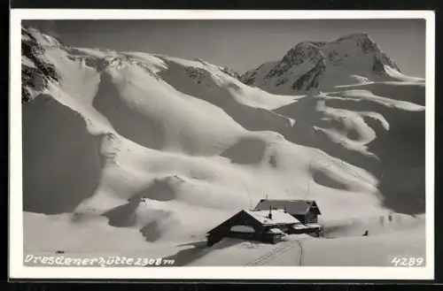 AK Dresdenerhütte im Winter