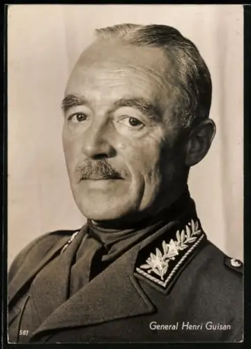 AK Schweizer General Henri Guisan in Uniform