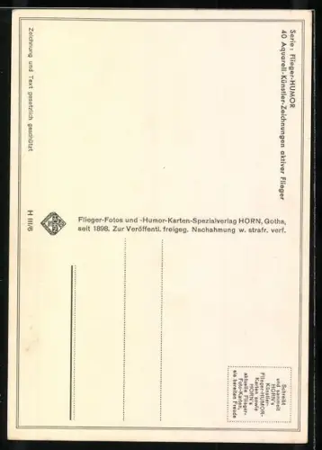 AK Pilot fliegt überkopf, Flieger-Latein