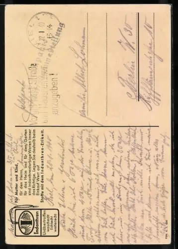 AK Reklame für Indanthren, Mutter und Tochter