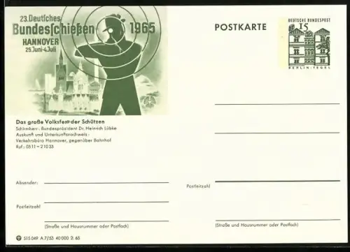 AK Hannover, 23. Deutsches Bundesschiessen 1965, Schützenverein