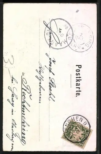 AK München, Münchner Kindl mit Humpen und Radi auf einer Wiese