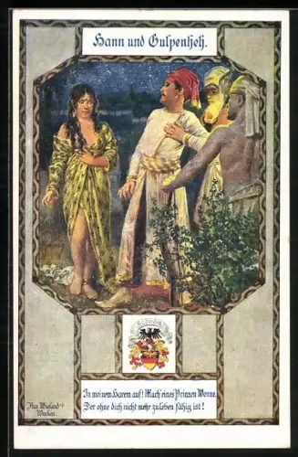 Künstler-AK Franz Kuderna: Hann und Gulpenheh, In meinem Harem auf!....