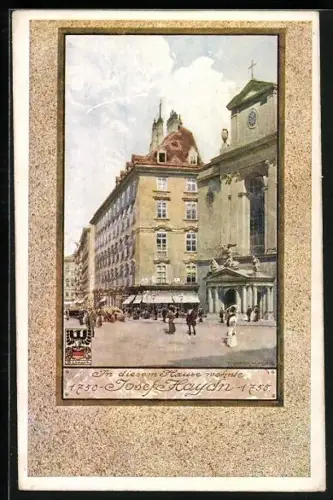 Künstler-AK Richard Moser: Wien, Wohnhaus v. Josef Haydn 1750-1755, Kohlmarkt 11