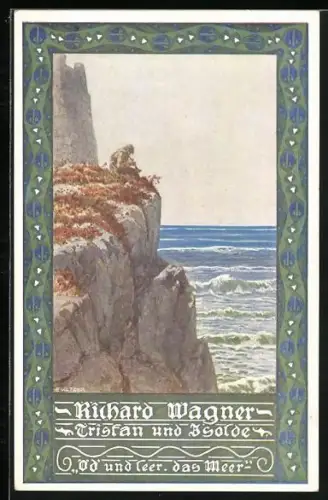 Künstler-AK Ernst Kutzer: Richard Wagner: Tristan & Isolde, Verlag des Verein Südmark