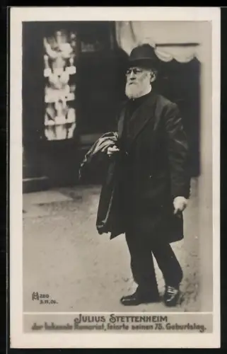 AK Humorist Julius Stettenheim feierte seinen 75. Geburtstag