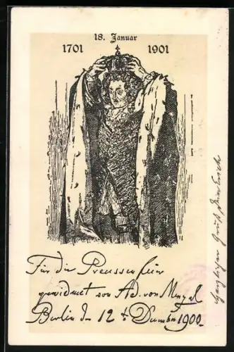 Künstler-AK Für die Familie von Preussen, 1701-1901