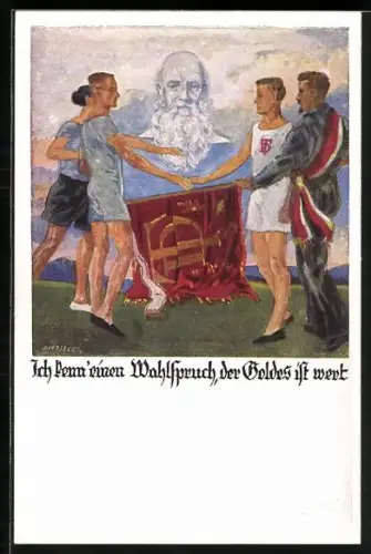 Künstler-AK Otto Amtsberg: ICh kenn` einen Wahlspruch, der Goldes ist wert