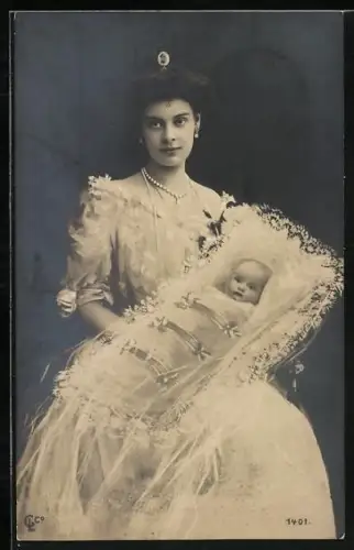 AK Kronprinzessin Cecilie mit ihrem Sohn