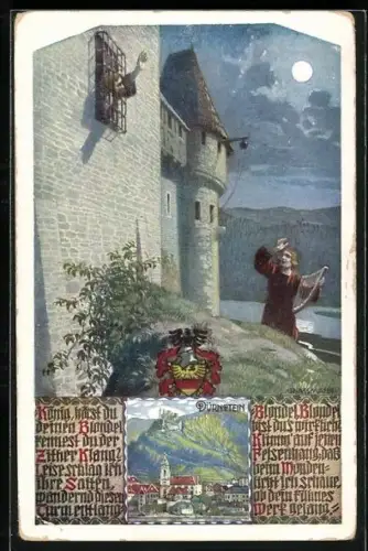Künstler-AK Richard Assmann: Dürnstein /Wachau, König, hörst du deinen Blondel...