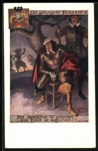 Künstler-AK Karl Alex Wilke: Der gefangene Feldherr auf einem Hocker