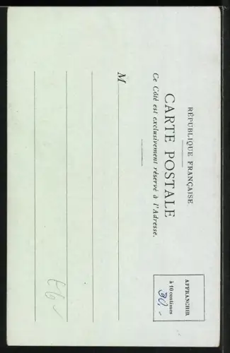 Lithographie Paris, Exposition Universelle 1900, La Poste en Roumanie, Postbote mit Fahrrad, Briefträger