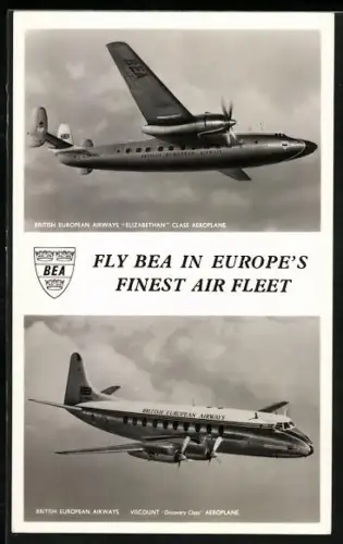 AK British European Airways Elizabethan Class und Viscount Class Flugzeuge