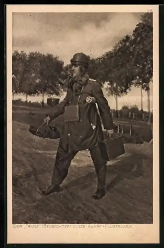 AK Ostpreussen-Hilfe 1915, Beobachter eines Kampf-Flugzeuges, der Franz