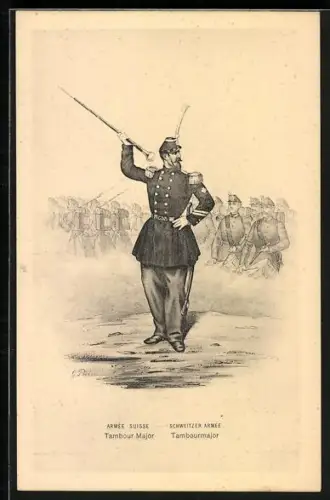 AK Schweizer Armee, Tambourmajor, Uniform