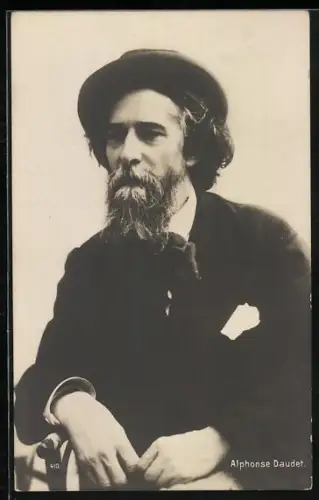 AK Alphonse Daudet, Portrait des Autors