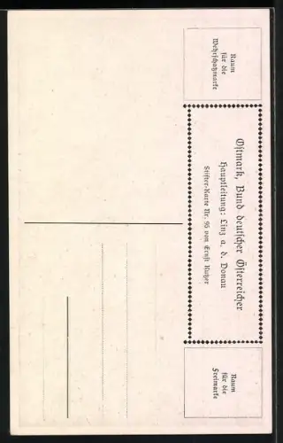 Künstler-AK Ernst Kutzer: Adalbert Stifter, Nachkommenschaften, junge Frau schaut auf den Ort