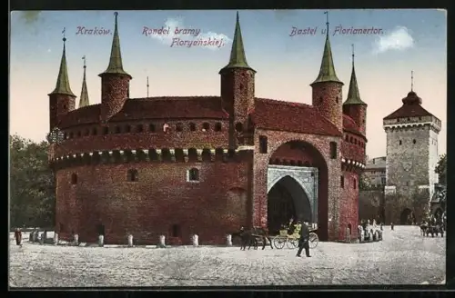 AK Krakow, Bastei und Florianertor