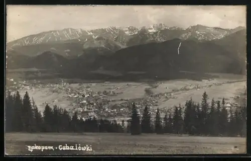 AK Zakopane, Ortsansicht aus der Vogelschau