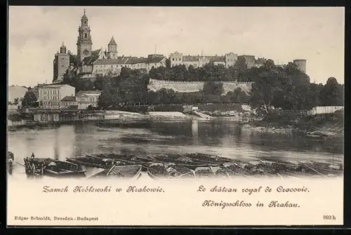 AK Krakau, Blick zum Königsschloss