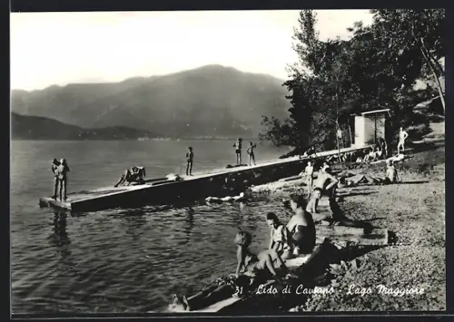 AK Lido di Caviano /Lago Maggiore, Gambarogno, Panorama