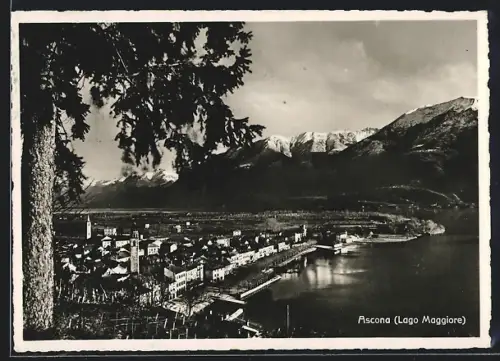 AK Ascona /Lago Maggiore, Panorama mit Bergen