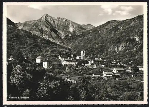 AK Contra-s-Tenero, Panorama mit Bergen