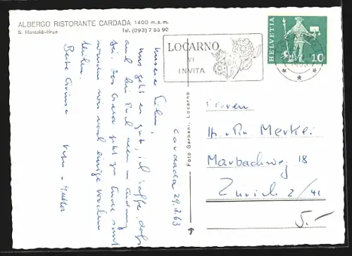 AK S. Montaldi-Brun, Albergo Ristorante Cardada