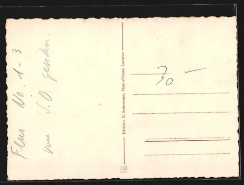 AK Contra, Ortspartie mit Kirche im Gebirge