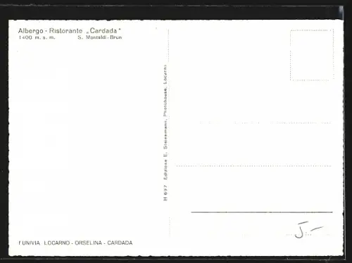 AK S. Montaldi-Brun, Albergo-Ristorante Cardada