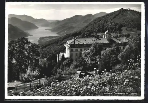 AK Cademario b. Lugano, Panorama mit Kurhaus