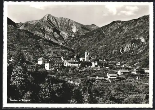 AK Contra s/ Tenero, Panoramablick auf das Bergdorf