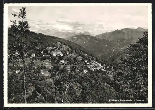 AK Cademario b. Lugano, Kurhaus mit Panorama