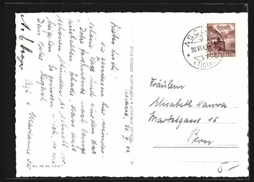 AK Ascona, Ortspartie mit Cafe