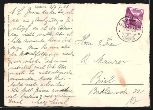 AK Caslano, Panorama mit Bergen