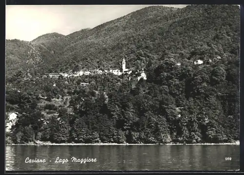 AK Caviano /Lago Maggiore, Teilansicht mit Bäumen