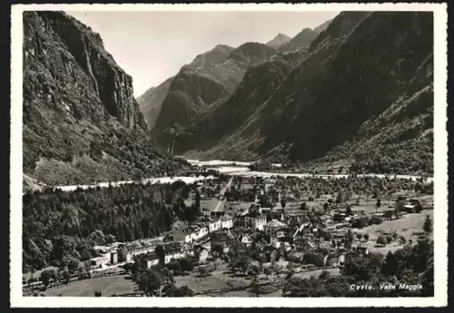 AK Cevio /Valle Maggia, Panorama mit Bergen