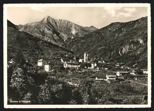 AK Contra s/ Tenero, Panoramablick auf das Bergdorf