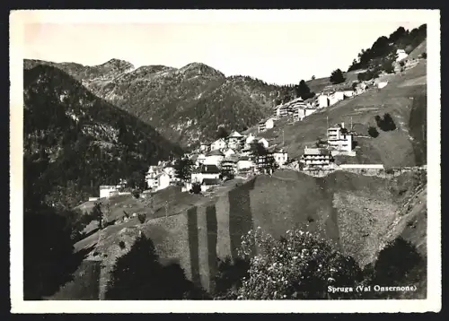 AK Spruga /Val Onsernone, Panorama mit Bergen