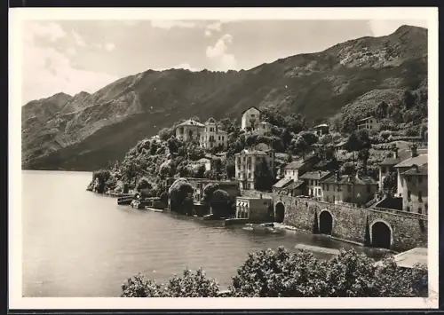 AK Ascona, Panorama mit Bergen