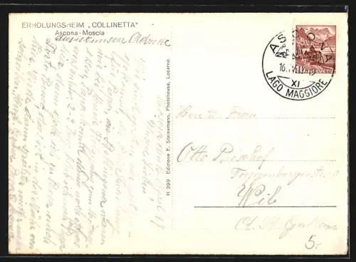 AK Ascona-Moscia, Erholungsheim Collinetta