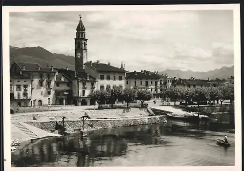 AK Ascona, Panorama mit Bergen
