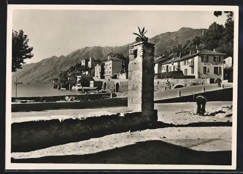 AK Ascona, Panorama mit Bergen