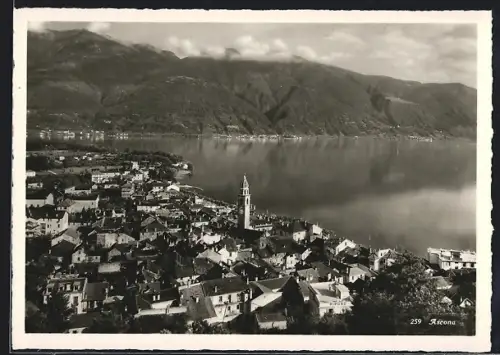 AK Ascona, Panorama mit Bergen