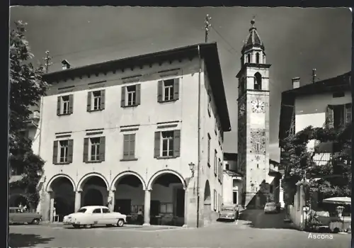 AK Ascona, Strassenpartie mit Turm