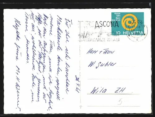 AK Ascona, Strassenpartie mit Turm