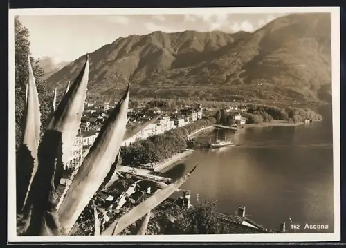 AK Ascona, Panorama mit Bergen