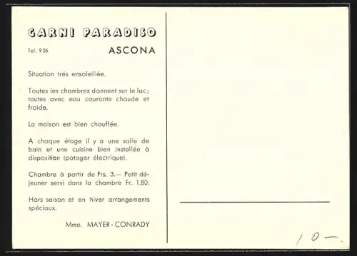 AK Ascona, Hotel Garni Paradiso