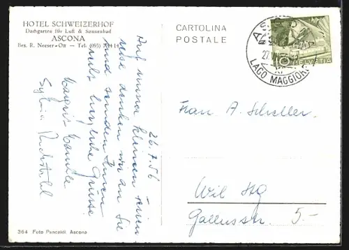 AK Ascona, Hotel Schweizerhof R. Neeser-Ott