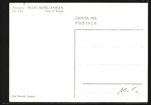 AK Ascona, Klein Hotel Basilea